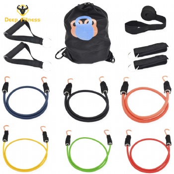 11Pcs/Set Fitness latex Resistance Bands Exercise Tubes Practical Elastic Training resistance tubes set